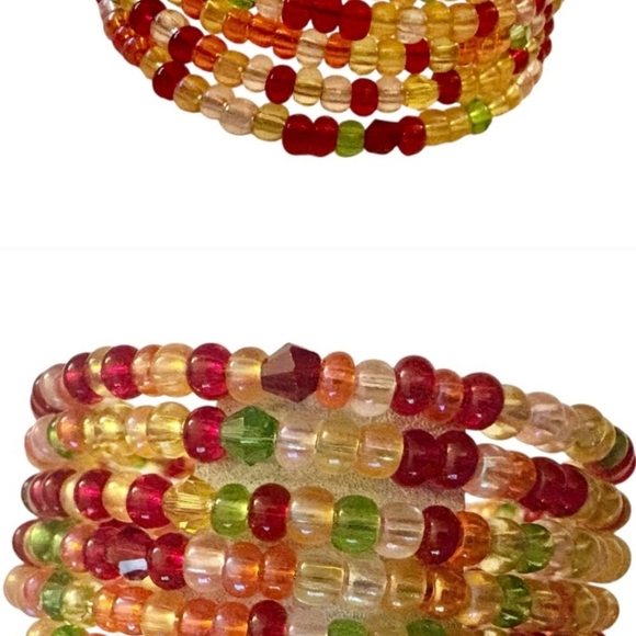 NWOT - Large Seed Bead and Swarovski Crystal Beaded Wrap around Bracelet - Picture 2 of 2